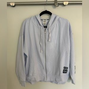 PINK BRAND Zip-up hoodie in lavender with details on sleeve and hood